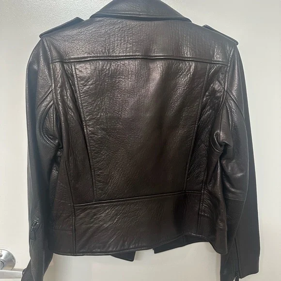 Banana Republic essential Black Leather Moto Jacket - Picture 10 of 12